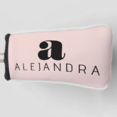 Modern formatierter, rosa Monogramm-Name Golf Headcover (Vorderseite)