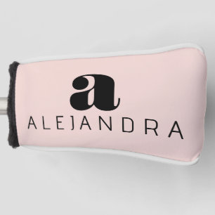 Modern formatierter, rosa Monogramm-Name Golf Headcover