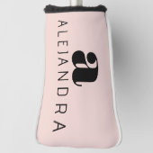 Modern formatierter, rosa Monogramm-Name Golf Headcover (Rotieren 90)