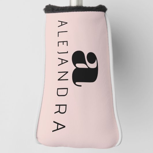 Modern formatierter, rosa Monogramm-Name Golf Headcover (Rotieren 90)