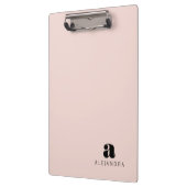 Modern formatierter, rosa Monogramm-Name Klemmbrett (Links)