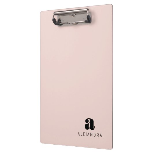 Modern formatierter, rosa Monogramm-Name Klemmbrett (Links)