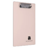 Modern formatierter, rosa Monogramm-Name Klemmbrett (Rechts)