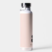 Modern formatierter, rosa Monogramm-Name Trinkflasche (Rechts)