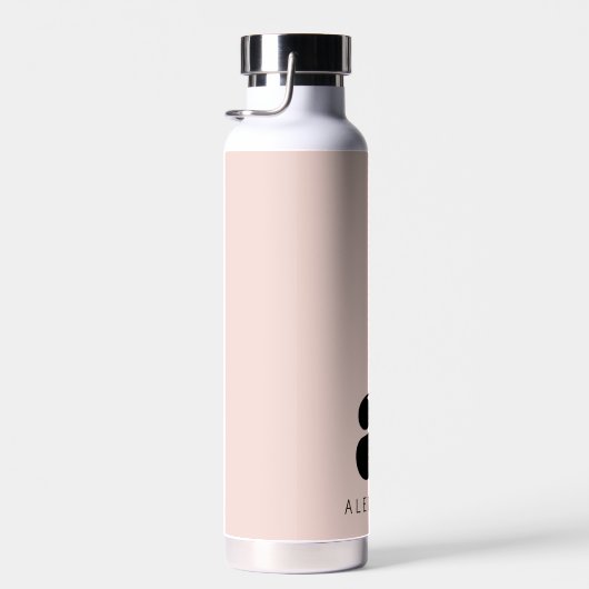 Modern formatierter, rosa Monogramm-Name Trinkflasche (Rechts)