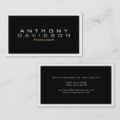 Modern formatierter Text Einfache Schlichte Schwar Visitenkarte (Vorne/Hinten)