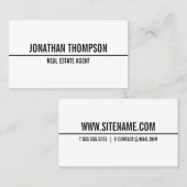 Modern formatierter Text Schwarz/Weiß Visitenkarte (Vorne/Hinten)