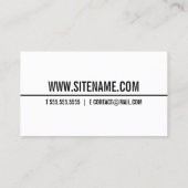 Modern formatierter Text Schwarz/Weiß Visitenkarte (Rückseite)