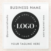 Modern formatiertes Logo für benutzerspezifische U Glasuntersetzer (Vorderseite)