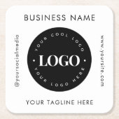 Modern formatiertes Logo für benutzerspezifische U Rechteckiger Pappuntersetzer (Vorderseite)