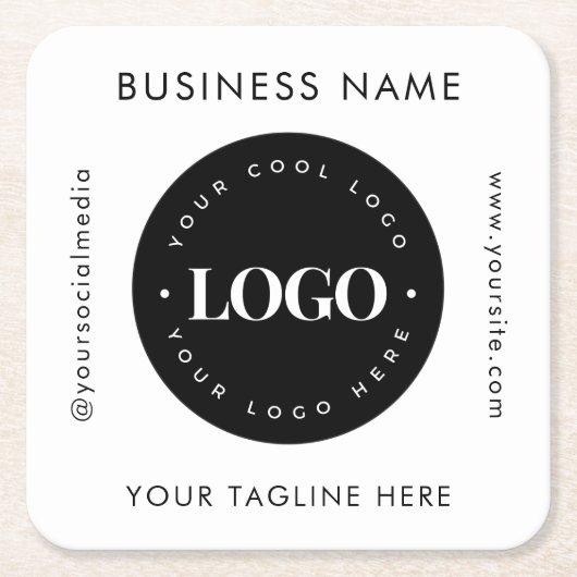 Modern formatiertes Logo für benutzerspezifische U Rechteckiger Pappuntersetzer (Vorderseite)