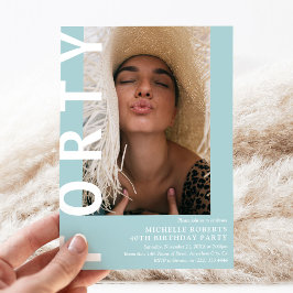 Modern FORTY Foto 40. Geburtstag Party Einladung