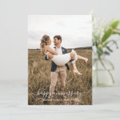Modern Foto Anniversary Card - Minimalistisches Sc Ankündigung (Stehend Vorderseite)