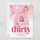 Modern Foto Arch Pink 30. Geburtstag Einladung (Vorderseite)