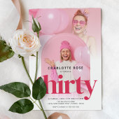 Modern Foto Arch Pink 30. Geburtstag Einladung