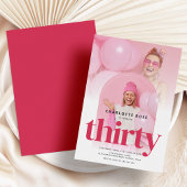 Modern Foto Arch Pink 30. Geburtstag Einladung
