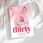 Modern Foto Arch Pink 30. Geburtstag Einladung<br><div class="desc">Modern Foto Arch Pink 30. Geburtstagsfeier Einladung</div>