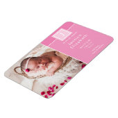 Modern Foto Baby Monogram Girl Birth Announcement Magnet (Linke Seite)