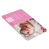 Modern Foto Baby Monogram Girl Birth Announcement Magnet (Rechte Seite)