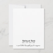 Modern Foto Beerdigung Dankeschön Karte (Rückseite)