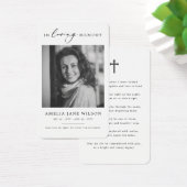 Modern Foto Beileid Beerdigung Gedenkkarte (Schreibtisch)