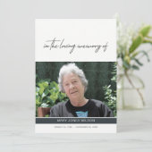 MODERN FOTO BEILEID MEMORITY SERVICE INVITE (Stehend Vorderseite)