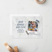 Modern Foto Best Stepdad Fathers Day Mitteilungskarte (Vorderseite/Rückseite Beispiel)