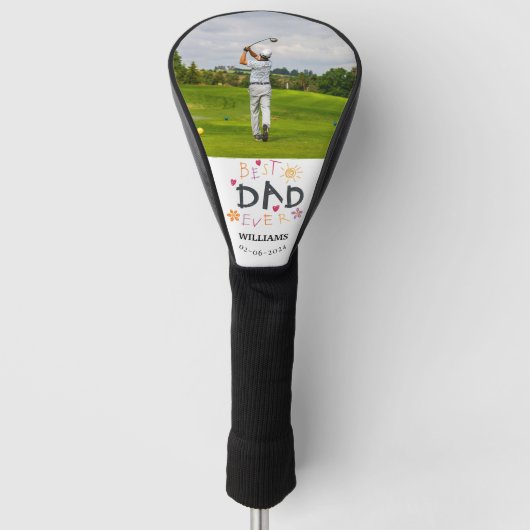 Modern Foto bester Papa je Golf Head Cover Golf Headcover (Vorderseite)