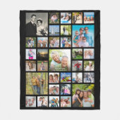 Modern Foto Collage 33 Bilder Personalisiert Schwa Fleecedecke (Vorderseite)