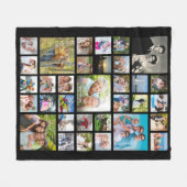 Modern Foto Collage 33 Bilder Personalisiert Schwa Fleecedecke (Vorderseite (Horizontal))
