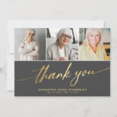 Modern Foto Collage Beerdigung Danke Karte (Vorderseite)