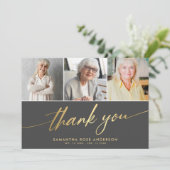 Modern Foto Collage Beerdigung Danke Karte (Stehend Vorderseite)