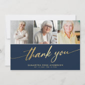 Modern Foto Collage Beerdigung Danke Karte (Vorderseite)