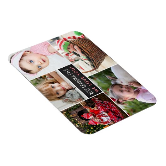 Modern Foto Collage Beste Oma je Magnet (Rechte Seite)