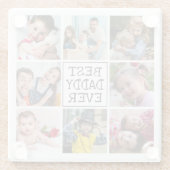 Modern Foto Collage| Bester Papa je Glasuntersetzer (Rückseite)