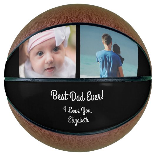Modern Foto Collage Bester Vater je Vatertag Basketball (Vorderseite)