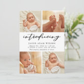 Modern Foto Collage Birth Ankündigung (Stehend Vorderseite)