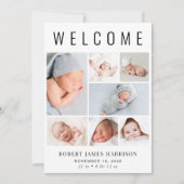 Modern Foto Collage Birth Ankündigung (Vorderseite)