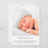 Modern Foto Collage Birth Ankündigung (Rückseite)