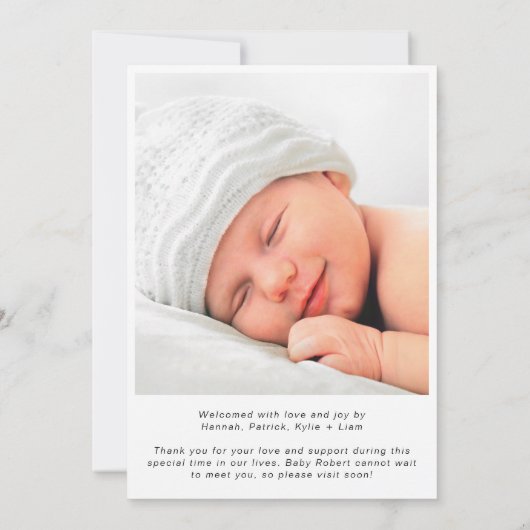 Modern Foto Collage Birth Ankündigung (Rückseite)