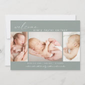 Modern Foto Collage Birth Ankündigung (Vorderseite)