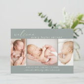 Modern Foto Collage Birth Ankündigung (Stehend Vorderseite)