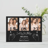 Modern Foto Collage Bridesmaid Vorschlag Card Einladung (Stehend Vorderseite)