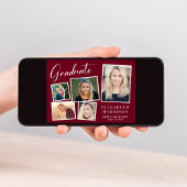 Modern Foto Collage Burgundy Graduation Party Einladung