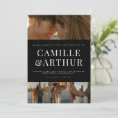 Modern Foto Collage Elegant Stilvolle Hochzeit Einladung (Stehend Vorderseite)