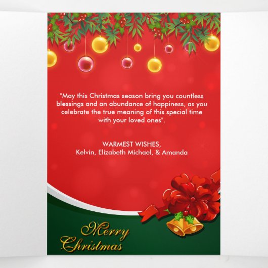 Modern Foto Collage Frohe Weihnachten Dreifach Gefaltete Urlaubskarte (Innenseite Mitte)