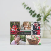 Modern Foto Collage Frohe Weihnachten Postkarte (Stehend Vorderseite)