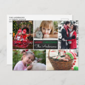 Modern Foto Collage Frohe Weihnachten Postkarte (Vorne/Hinten)