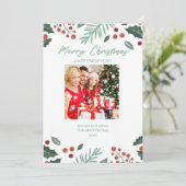 Modern Foto Collage Frohe Weihnachtskarte Einladung (Stehend Vorderseite)