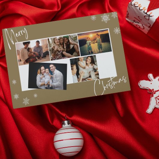 Modern Foto Collage Frohe Weihnachtskarte Feiertagskarte